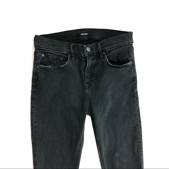 GRLFRND Candice ripped black stretch skinny jeans ankle jegging 27P 27 petite - Picture 10 of 16